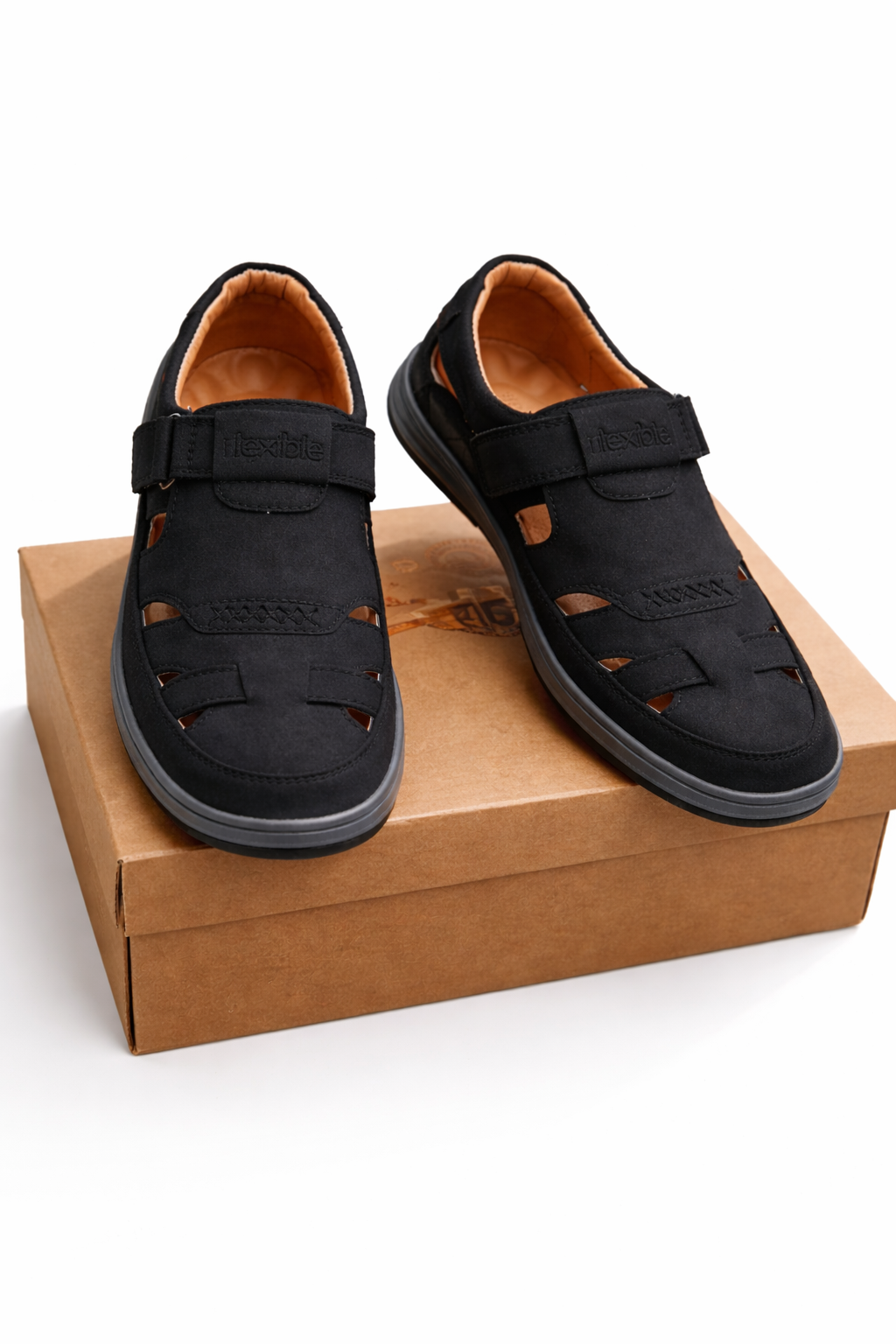 Flexible Men’s Premium Cream Suede Comfort Sandals