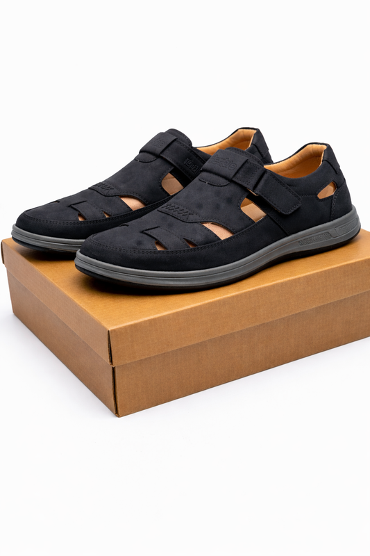 Flexible Men’s Premium Cream Suede Comfort Sandals