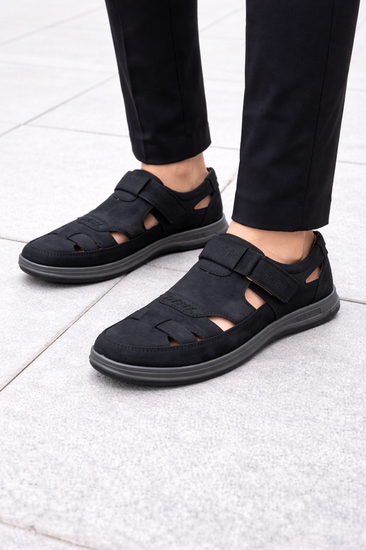 Flexible Men’s Premium Cream Suede Comfort Sandals