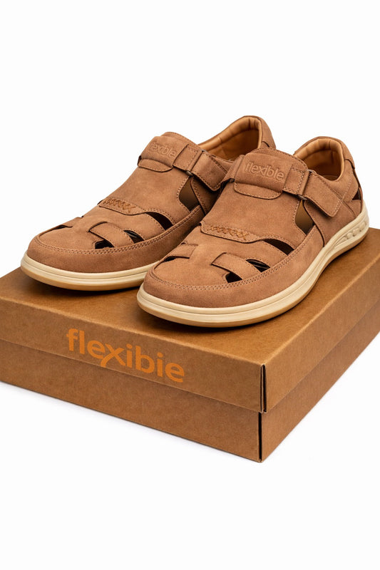 Flexible Men’s Premium Musterd Suede Comfort Sandals