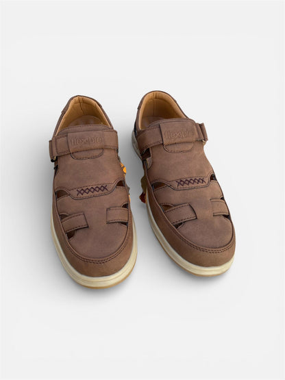 Flexible Men’s Premium Brown Suede Comfort Sandals